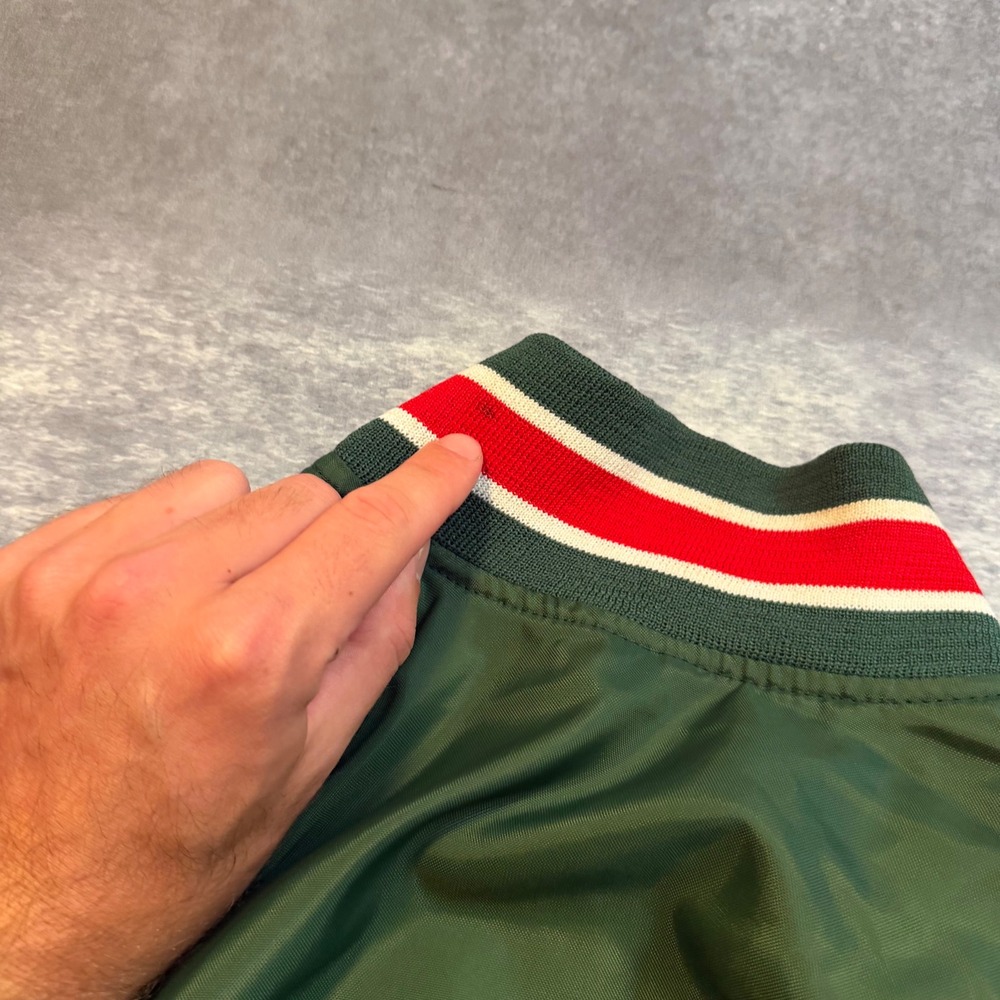 VTG 90s Arsenal Technical High School Varsity Jacket XXL Green Nylon Bomber IN - Picture 8 of 8
